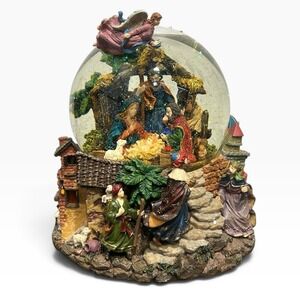 Tested Kirkland Signature Nativity Musical Rotating Water Globe Christmas Decor